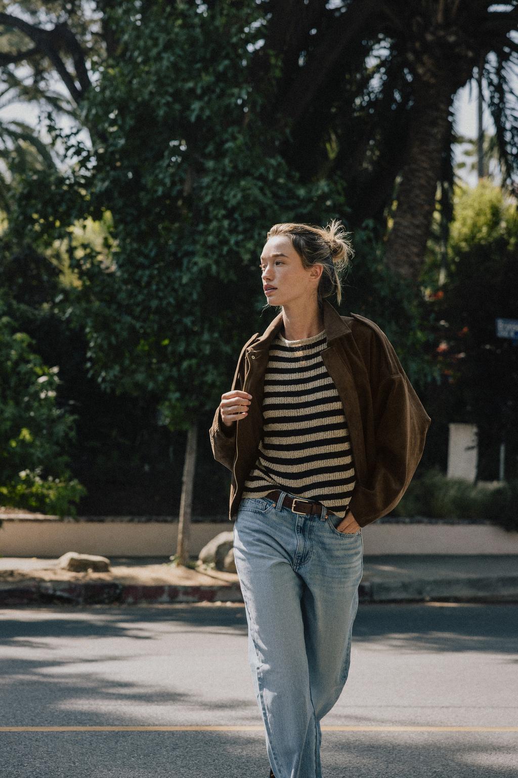 SUEDE EFFECT BOMBER JACKET.