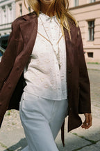 Suede Effect Belted Jacket.