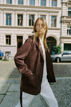 Suede Effect Belted Jacket.