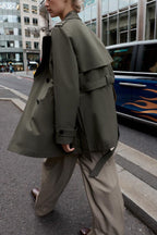 WATER REPELLENT WINDPROOF DOUBLE-BREASTED TRENCH COAT.