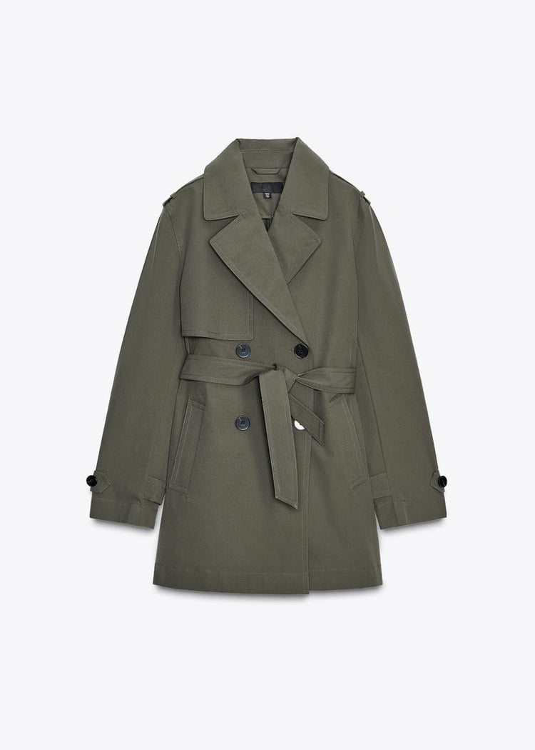 WATER REPELLENT WINDPROOF DOUBLE-BREASTED TRENCH COAT.