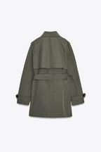 WATER REPELLENT WINDPROOF DOUBLE-BREASTED TRENCH COAT.