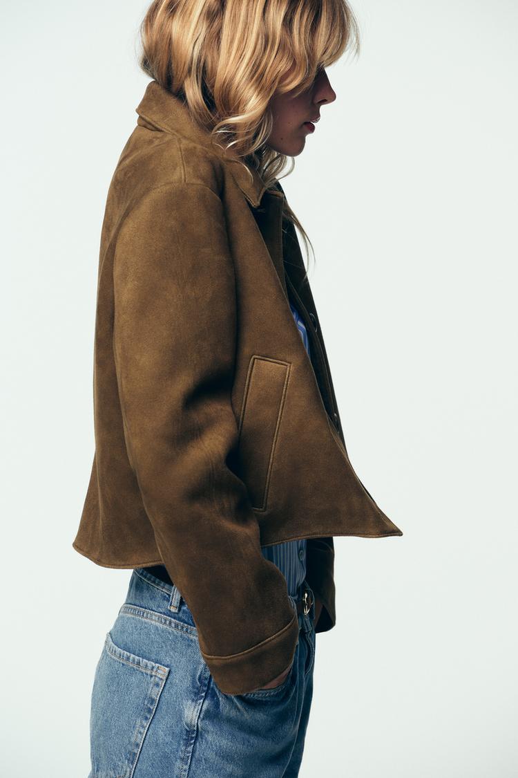 Suede-effect jacket.