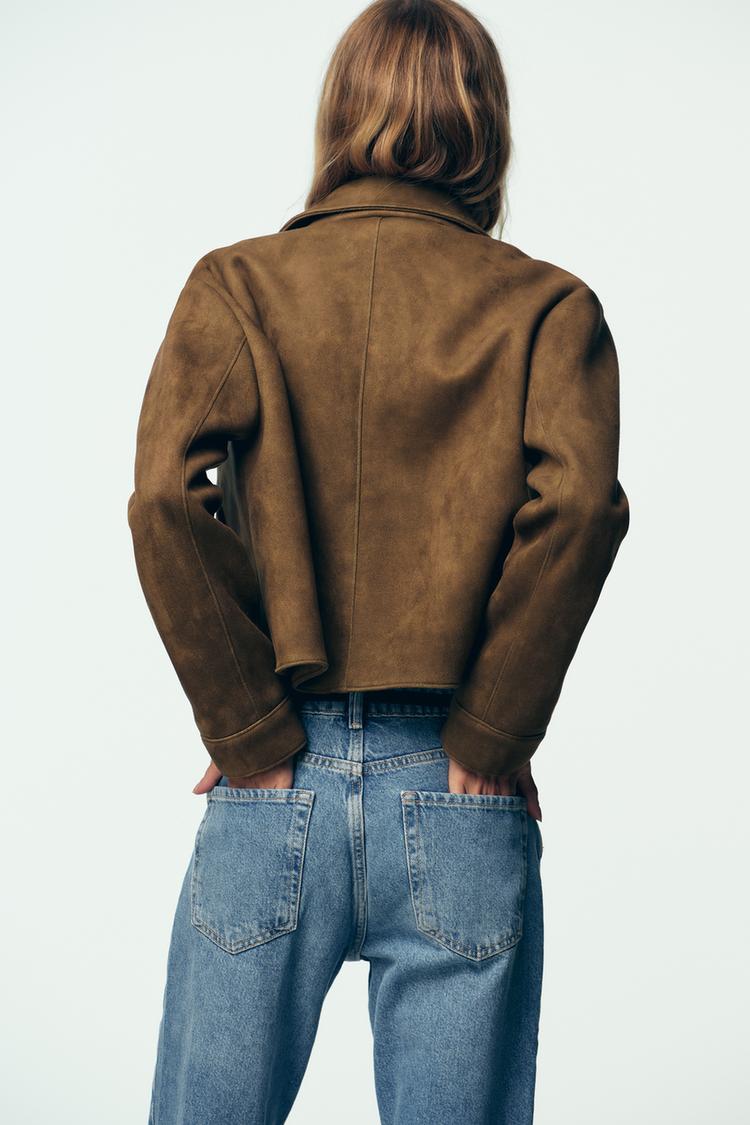 Suede-effect jacket.