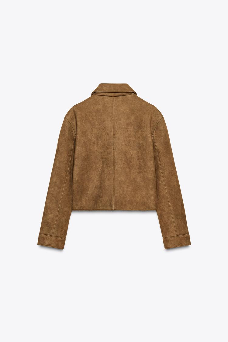 Suede-effect jacket.