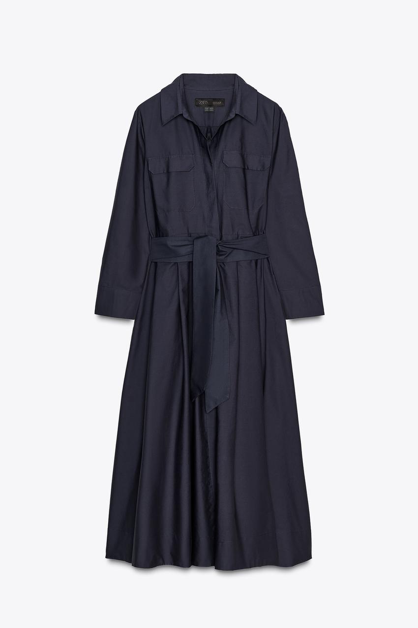POPLIN SHIRT DRESS.