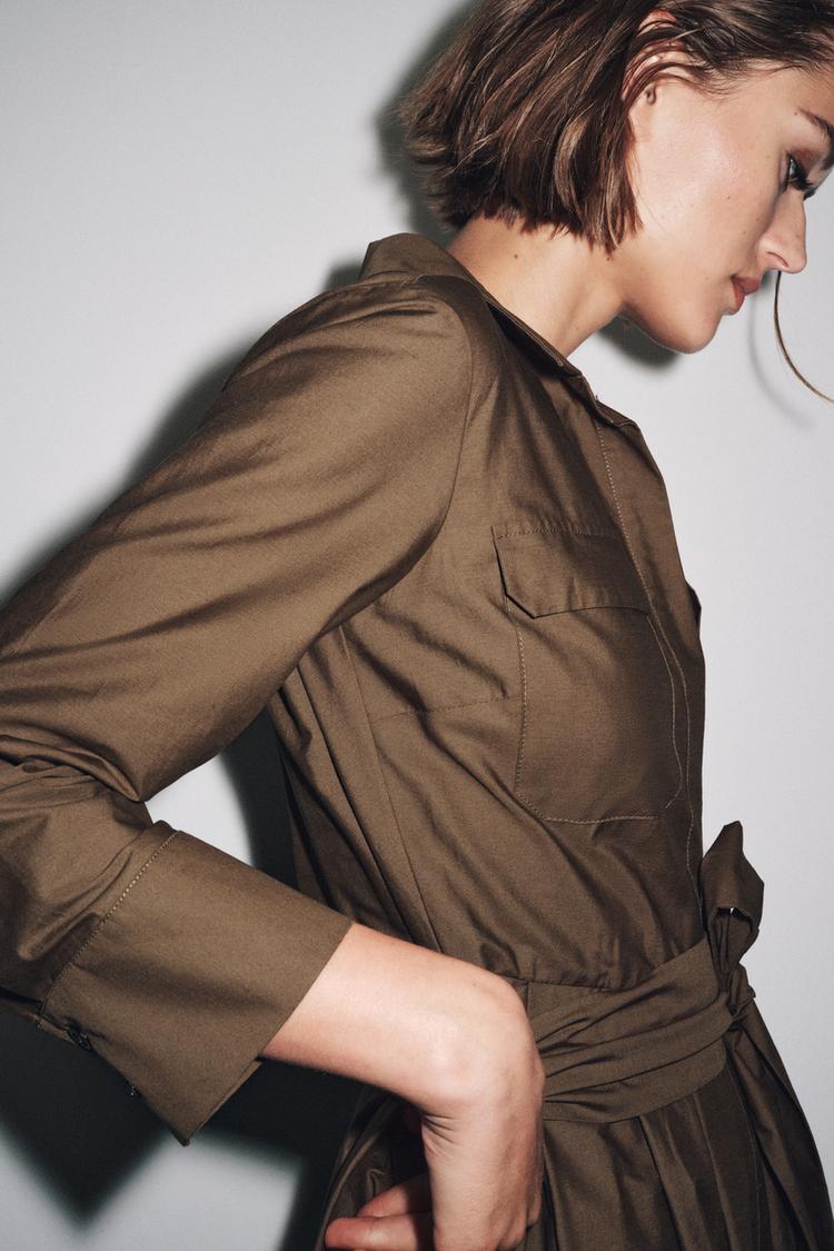 POPLIN SHIRT DRESS.