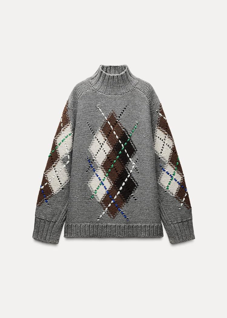 DIAMOND KNIT SWEATER.