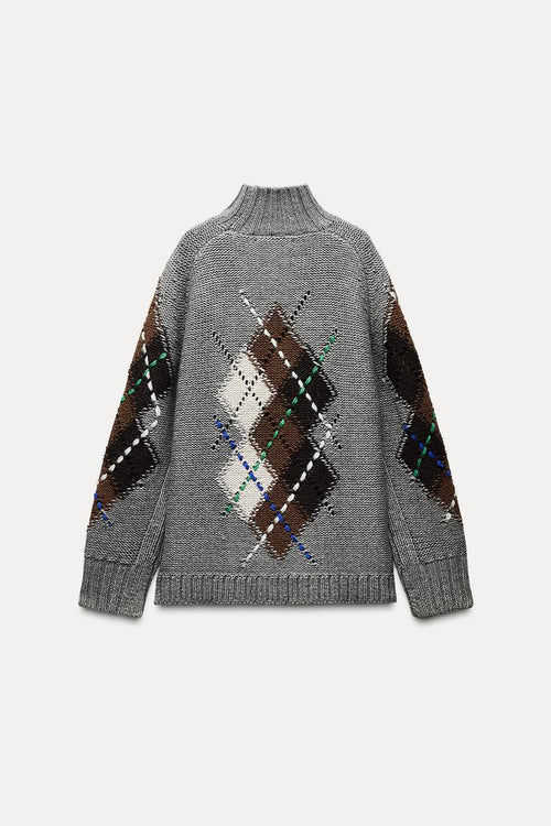 DIAMOND KNIT SWEATER.