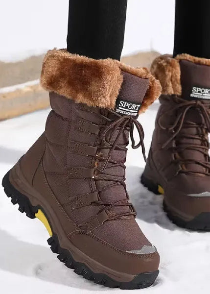 Women’s Waterproof Fleece‑Lined Winter Boots – Warm Grip Sole