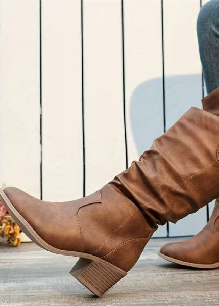Women’s Western Mid‑Calf Cowboy Boots | Comfy Block Heel