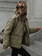 ArcticQuilt Women’s Quilted Collar Jacket – Cozy Everyday Winter Coat