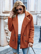Cozy Fleece Button‑Front Jacket – Relaxed Fit Winter Coat