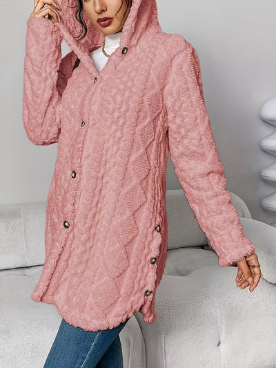 Soft Plush Fleece Coat – Relaxed Fit Quilted Winter Jacket