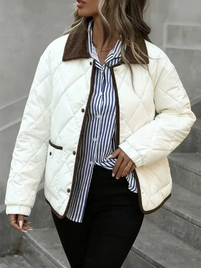 ArcticQuilt Women’s Quilted Collar Jacket – Cozy Everyday Winter Coat