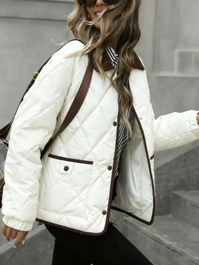 ArcticQuilt Women’s Quilted Collar Jacket – Cozy Everyday Winter Coat