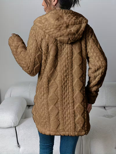 Soft Plush Fleece Coat – Relaxed Fit Quilted Winter Jacket
