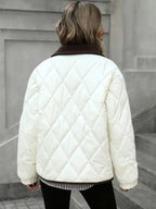 ArcticQuilt Women’s Quilted Collar Jacket – Cozy Everyday Winter Coat