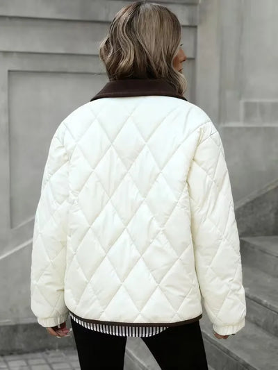 ArcticQuilt Women’s Quilted Collar Jacket – Cozy Everyday Winter Coat