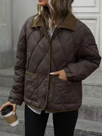 ArcticQuilt Women’s Quilted Collar Jacket – Cozy Everyday Winter Coat