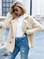 Cozy Fleece Button‑Front Jacket – Relaxed Fit Winter Coat