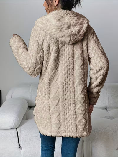 Soft Plush Fleece Coat – Relaxed Fit Quilted Winter Jacket