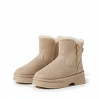 Cozy Faux Fur Platform Winter Boots for Women | Zip Ankle Boots.