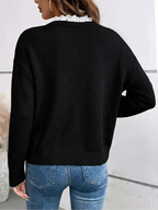 Evelyn - Chic knit sweater with elegant lace collar